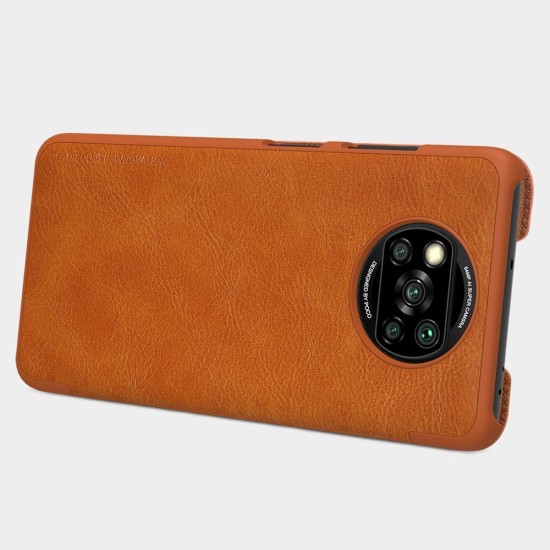 Nillkin Qin leather holster cover for Xiaomi Poco X3 NFC / Poco X3 Pro brown Nillkin Qin leather holster cover for Xiaomi Poco X3 NFC / Poco X3 Pro brown
