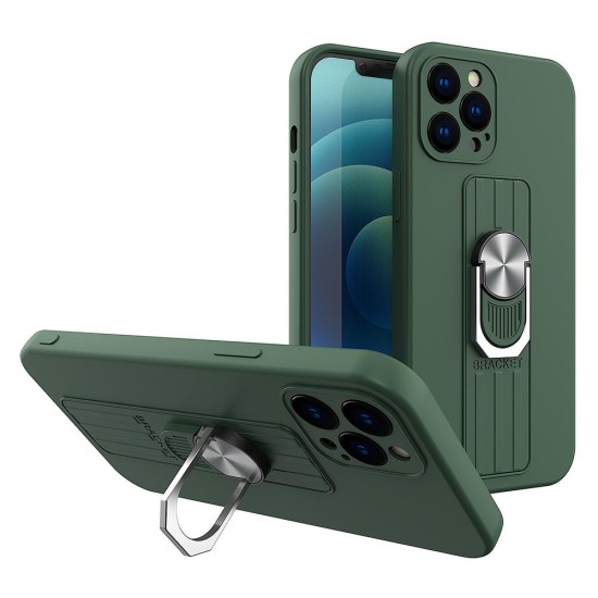 Ring Case silicone case with finger grip and stand for Samsung Galaxy S21+ 5G (S21 Plus 5G) dark green Ring Case silicone case with finger grip and stand for Samsung Galaxy S21+ 5G (S21 Plus 5G) dark green