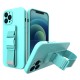 Rope case gel case with a chain lanyard bag lanyard iPhone 12 Pro light blue Rope case gel case with a chain lanyard bag lanyard iPhone 12 Pro light blue