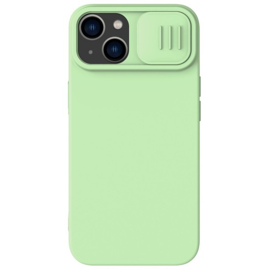 Nillkin CamShield Silky Silicone Case iPhone 14 Plus case with camera cover green Nillkin CamShield Silky Silicone Case iPhone 14 Plus case with camera cover green