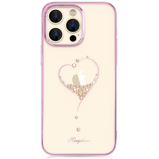 Silicone case with Swarovski crystals Kingxbar Wish Series for iPhone 14 Plus - pink Silicone case with Swarovski crystals Kingxbar Wish Series for iPhone 14 Plus - pink