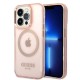 Guess GUHMP14LHTCMP iPhone 14 Pro 6.1" pink/pink hard case Gold Outline Translucent MagSafe Guess GUHMP14LHTCMP iPhone 14 Pro 6.1" pink/pink hard case Gold Outline Translucent MagSafe