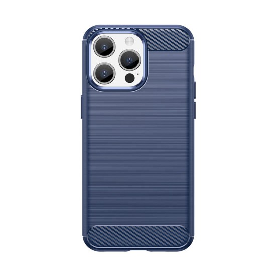 Flexible carbon pattern case for iPhone 15 Pro Carbon Case - blue Flexible carbon pattern case for iPhone 15 Pro Carbon Case - blue