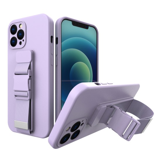 Rope case Gel case with a chain lanyard bag lanyard iPhone 12 Pro Max purple Rope case Gel case with a chain lanyard bag lanyard iPhone 12 Pro Max purple