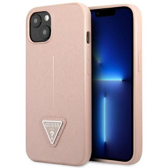 Guess GUHCP14MPSATLP iPhone 14 Plus 6,7 "pink / pink hardcase SaffianoTriangle Logo Guess GUHCP14MPSATLP iPhone 14 Plus 6,7 "pink / pink hardcase SaffianoTriangle Logo