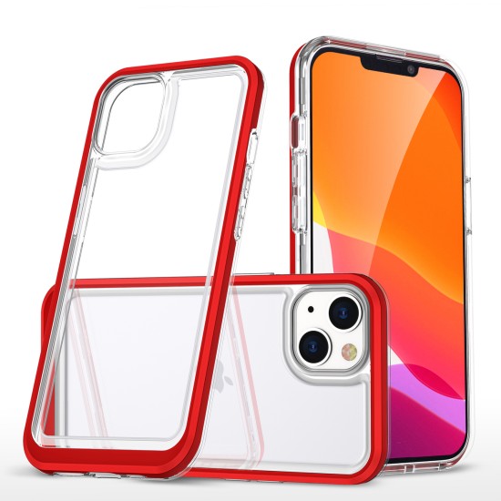 Clear 3in1 case for iPhone 13 mini gel cover with frame red Clear 3in1 case for iPhone 13 mini gel cover with frame red