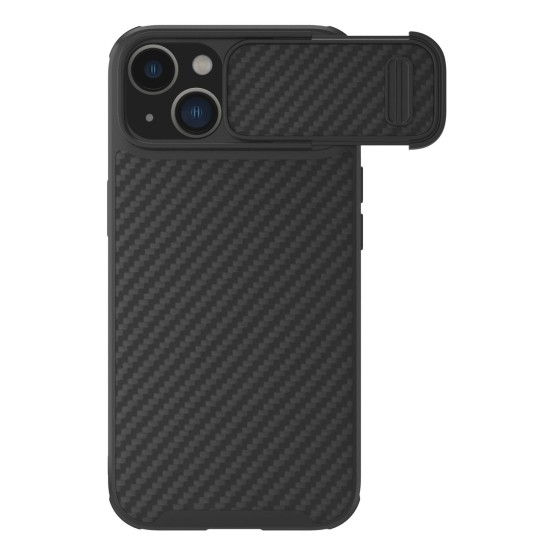 Nillkin Synthetic Fiber S Case iPhone 14 Plus case with camera cover, black Nillkin Synthetic Fiber S Case iPhone 14 Plus case with camera cover, black