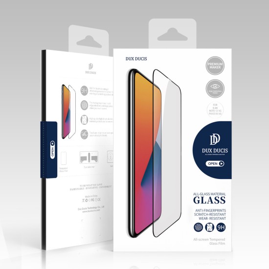 Dux Ducis 9D Tempered Glass Tempered Glass For Xiaomi Redmi Note 12 5G / Poco X5 5G 9H With Black Frame Dux Ducis 9D Tempered Glass Tempered Glass For Xiaomi Redmi Note 12 5G / Poco X5 5G 9H With Black Frame