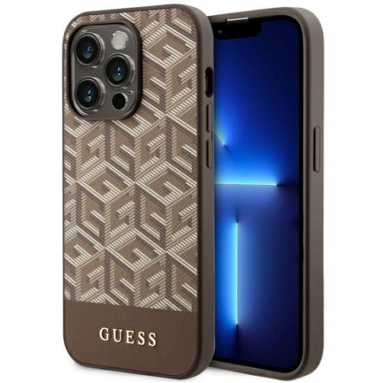 Guess GUHMP14XHGCFSEW iPhone 14 Pro Max 6.7" brown/brown hard case GCube Stripes MagSafe Guess GUHMP14XHGCFSEW iPhone 14 Pro Max 6.7" brown/brown hard case GCube Stripes MagSafe