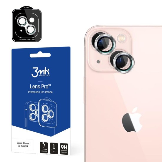 Camera glass for iPhone 13 mini 9H for 3mk Lens Protection Pro series lens - silver Camera glass for iPhone 13 mini 9H for 3mk Lens Protection Pro series lens - silver