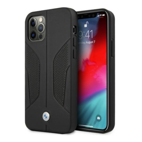 BMW Leather Perforated Sides Case for iPhone 12 Pro Max - Black BMW Leather Perforated Sides Case for iPhone 12 Pro Max - Black