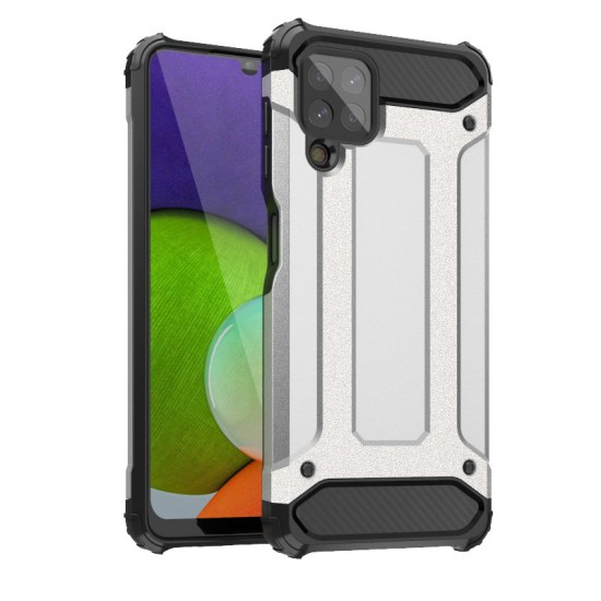 Hybrid Armor Case Tough Rugged Cover for Samsung Galaxy A22 4G silver Hybrid Armor Case Tough Rugged Cover for Samsung Galaxy A22 4G silver