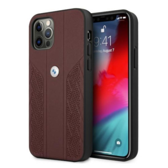 BMW Leather Curve Perforate Case for iPhone 12 / iPhone 12 Pro - Red BMW Leather Curve Perforate Case for iPhone 12 / iPhone 12 Pro - Red