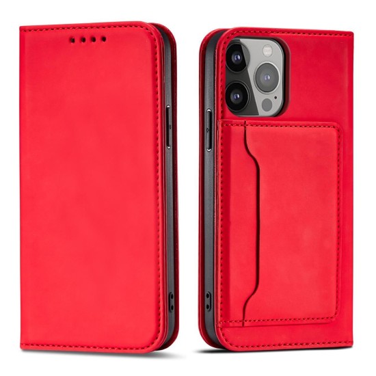 Magnet Card Case for Samsung Galaxy S23 Ultra flip cover wallet stand red Magnet Card Case for Samsung Galaxy S23 Ultra flip cover wallet stand red