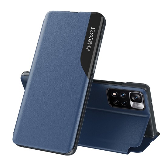 Eco Leather View Case Elegant Flip Cover with Stand Function Poco M4 Pro 5G Blue Eco Leather View Case Elegant Flip Cover with Stand Function Poco M4 Pro 5G Blue