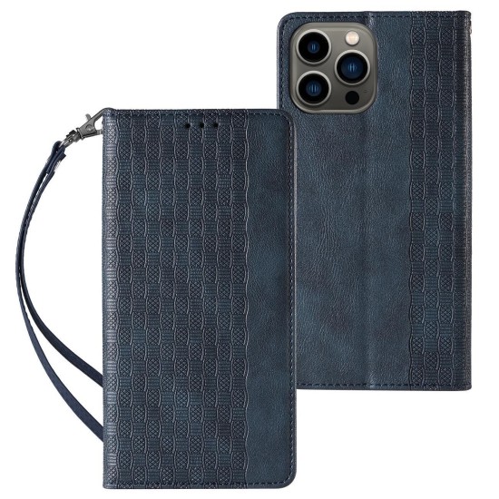 Magnet Strap Case Case for iPhone 13 Pro Pouch Wallet + Mini Lanyard Pendant Blue Magnet Strap Case Case for iPhone 13 Pro Pouch Wallet + Mini Lanyard Pendant Blue