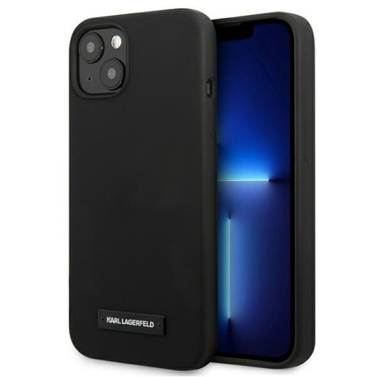 Karl Lagerfeld Silicone Plaque Case for iPhone 13 mini - Black Karl Lagerfeld Silicone Plaque Case for iPhone 13 mini - Black