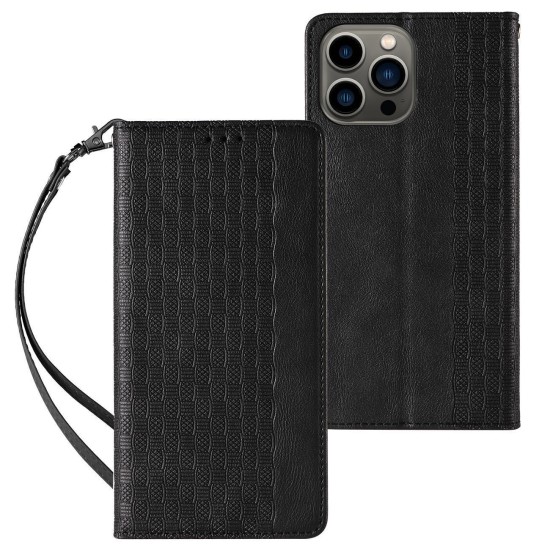 Magnet Strap Case for Samsung Galaxy S23 Ultra Flip Wallet Mini Lanyard Stand Black Magnet Strap Case for Samsung Galaxy S23 Ultra Flip Wallet Mini Lanyard Stand Black