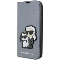 Karl Lagerfeld KLBKP14LSANKCPG iPhone 14 Pro 6.1" bookcase silver/silver Saffiano Karl &amp; Choupette