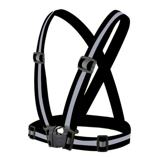 Adjustable reflective harness for running bike - black Adjustable reflective harness for running bike - black