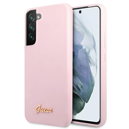 Guess GUHCS22MLSLMGLA S22+ S906 lavender/lavender hardcase Silicone Script Metal Logo Guess GUHCS22MLSLMGLA S22+ S906 lavender/lavender hardcase Silicone Script Metal Logo