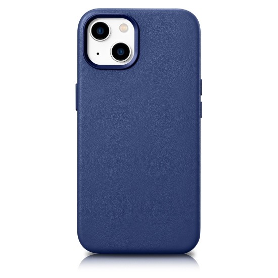 iCarer Case Leather cover for iPhone 14 case made of natural leather blue (WMI14220705-BU) (MagSafe compatible) iCarer Case Leather cover for iPhone 14 case made of natural leather blue (WMI14220705-BU) (MagSafe compatible)