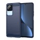 Carbon Case for Xiaomi Poco F4 5G flexible silicone carbon cover blue Carbon Case for Xiaomi Poco F4 5G flexible silicone carbon cover blue