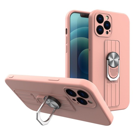 Ring Case silicone case with finger grip and stand for Samsung Galaxy A72 4G pink Ring Case silicone case with finger grip and stand for Samsung Galaxy A72 4G pink