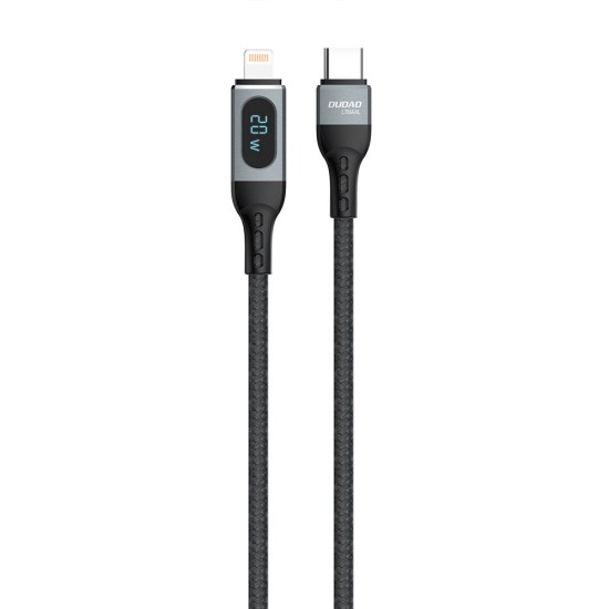 Dudao USB Type C - Lightning cable fast charging PD 20W 1m black (L7MaxL) Dudao USB Type C - Lightning cable fast charging PD 20W 1m black (L7MaxL)