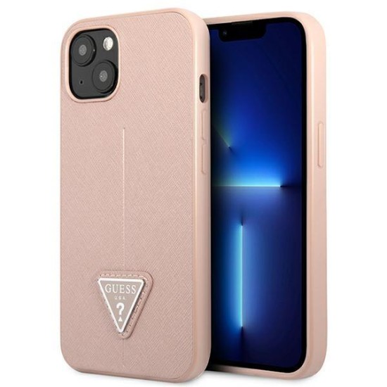 Guess GUHCP13MPSATLP iPhone 13 6.1" pink/pink hardcase SaffianoTriangle Logo Guess GUHCP13MPSATLP iPhone 13 6.1" pink/pink hardcase SaffianoTriangle Logo