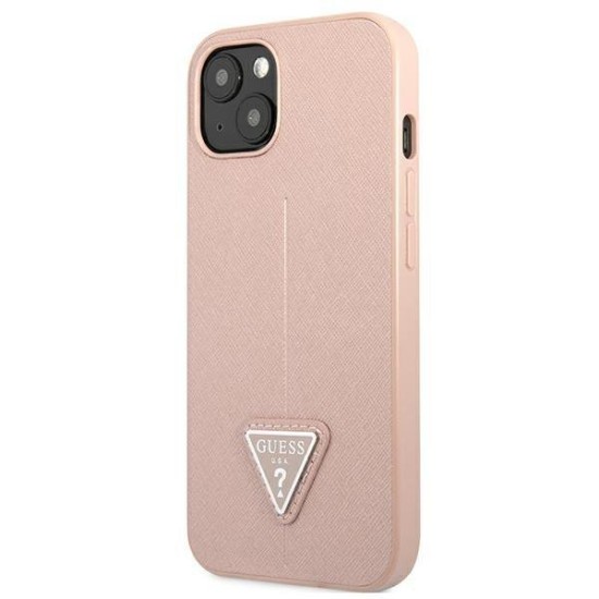 Guess GUHCP13MPSATLP iPhone 13 6.1" pink/pink hardcase SaffianoTriangle Logo Guess GUHCP13MPSATLP iPhone 13 6.1" pink/pink hardcase SaffianoTriangle Logo