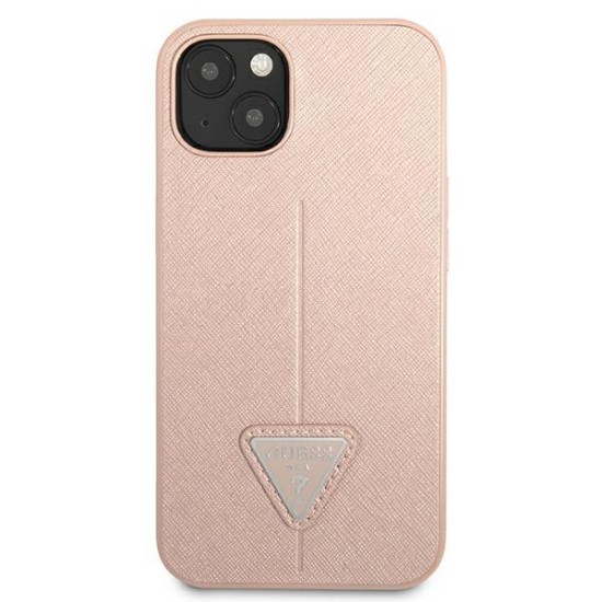 Guess GUHCP13MPSATLP iPhone 13 6.1" pink/pink hardcase SaffianoTriangle Logo Guess GUHCP13MPSATLP iPhone 13 6.1" pink/pink hardcase SaffianoTriangle Logo