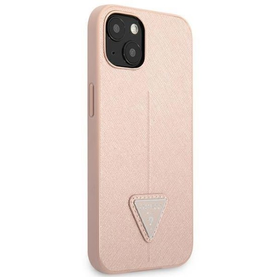 Guess GUHCP13MPSATLP iPhone 13 6.1" pink/pink hardcase SaffianoTriangle Logo Guess GUHCP13MPSATLP iPhone 13 6.1" pink/pink hardcase SaffianoTriangle Logo