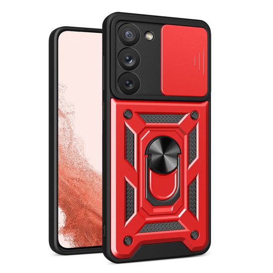 Hybrid Armor Camshield case for Samsung Galaxy S23+ armored cover with camera cover red Hybrid Armor Camshield case for Samsung Galaxy S23+ armored cover with camera cover red