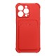 Card Armor Case Pouch Cover for iPhone 13 Pro Max Card Wallet Silicone Air Bag Armor Cover Red Card Armor Case Pouch Cover for iPhone 13 Pro Max Card Wallet Silicone Air Bag Armor Cover Red