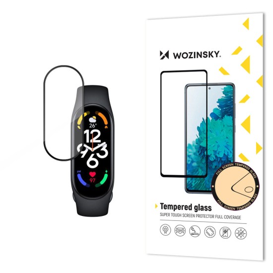 Wozinsky Full Glue Xiaomi Mi Band 7 black tempered glass Wozinsky Full Glue Xiaomi Mi Band 7 black tempered glass