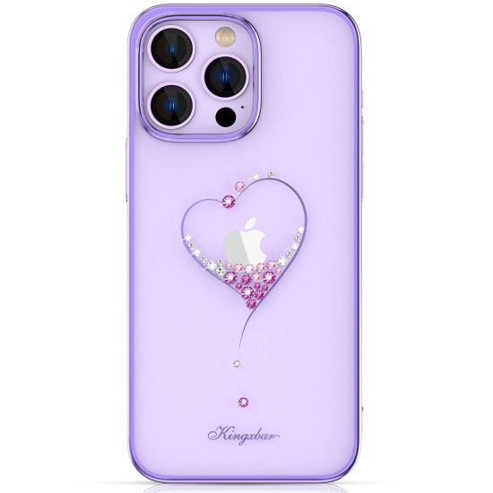 Silicone case with Swarovski crystals Kingxbar Wish Series for iPhone 14 Plus - purple Silicone case with Swarovski crystals Kingxbar Wish Series for iPhone 14 Plus - purple