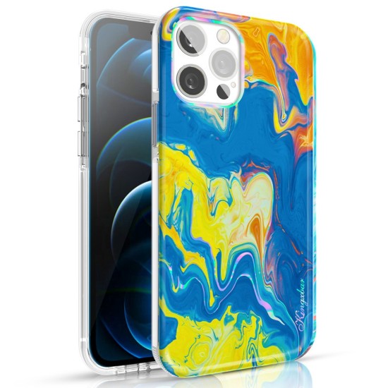 Kingxbar Watercolor Series color case for iPhone 12 Pro Max yellowblue Kingxbar Watercolor Series color case for iPhone 12 Pro Max yellowblue