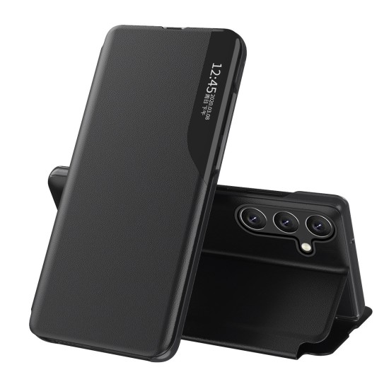 Eco Leather View Case cover for Samsung Galaxy A24 4G with a flip stand black Eco Leather View Case cover for Samsung Galaxy A24 4G with a flip stand black