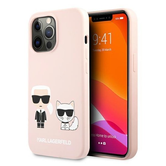 Karl Lagerfeld Silicone Karl&Choupette Case for iPhone 13 Pro / iPhone 13 - Light Pink Karl Lagerfeld Silicone Karl&Choupette Case for iPhone 13 Pro / iPhone 13 - Light Pink