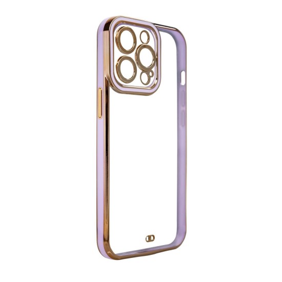 Fashion Case Case for Samsung Galaxy A12 5G Gold Frame Gel Cover Purple Fashion Case Case for Samsung Galaxy A12 5G Gold Frame Gel Cover Purple