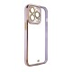 Fashion Case Case for Samsung Galaxy A12 5G Gold Frame Gel Cover Purple Fashion Case Case for Samsung Galaxy A12 5G Gold Frame Gel Cover Purple