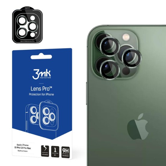 Camera Glass for iPhone 13 Pro Max / 13 Pro 9H for 3mk Lens Protection Pro Series Lens - Green Camera Glass for iPhone 13 Pro Max / 13 Pro 9H for 3mk Lens Protection Pro Series Lens - Green