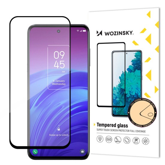 Wozinsky super tough Full Glue Full Glue Full Screen Tempered Glass with Case Friendly TCL 20L Black Frame Wozinsky super tough Full Glue Full Glue Full Screen Tempered Glass with Case Friendly TCL 20L Black Frame