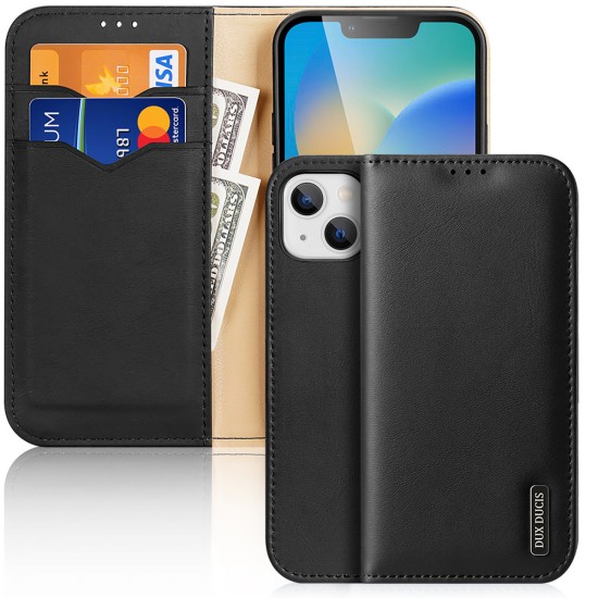Dux Ducis Hivo Leather Flip Cover Genuine Leather Wallet for Cards and Documents iPhone 14 Plus Black Dux Ducis Hivo Leather Flip Cover Genuine Leather Wallet for Cards and Documents iPhone 14 Plus Black