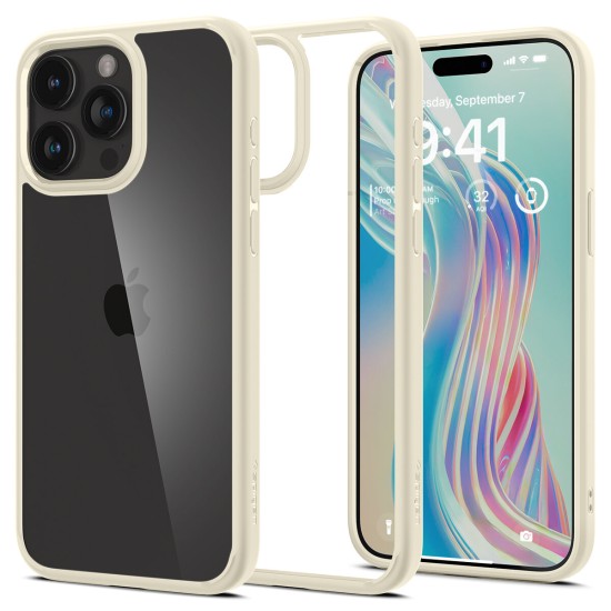 Spigen Crystal Hybrid Case for iPhone 15 Pro Max - Clear Beige Spigen Crystal Hybrid Case for iPhone 15 Pro Max - Clear Beige