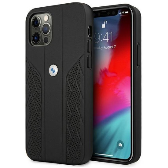 BMW Leather Curve Perforate Case for iPhone 12 Pro Max - Black BMW Leather Curve Perforate Case for iPhone 12 Pro Max - Black