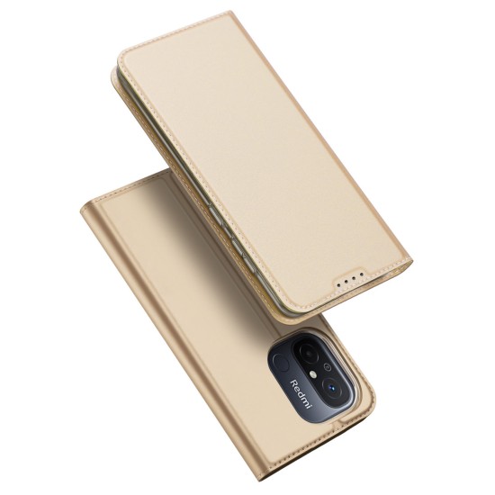 Dux Ducis Skin Pro Case For Xiaomi Redmi 11A / Poco C55 / Redmi 12C Cover Flip Card Wallet Stand Gold Dux Ducis Skin Pro Case For Xiaomi Redmi 11A / Poco C55 / Redmi 12C Cover Flip Card Wallet Stand Gold