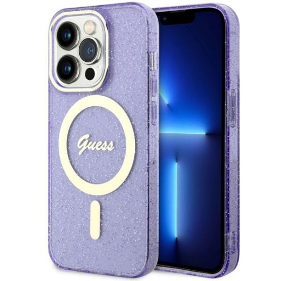 Guess GUHMP14XHCMCGU iPhone 14 Pro Max 6.7" purple/purple hardcase Glitter Gold MagSafe Guess GUHMP14XHCMCGU iPhone 14 Pro Max 6.7" purple/purple hardcase Glitter Gold MagSafe