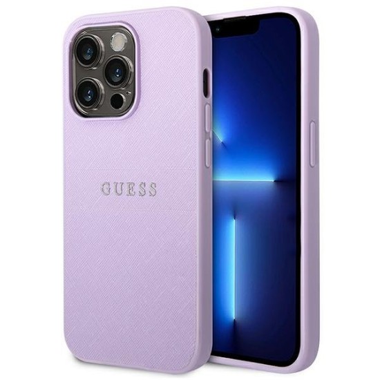 Guess Saffiano Strap Case for iPhone 14 Pro - Purple Guess Saffiano Strap Case for iPhone 14 Pro - Purple